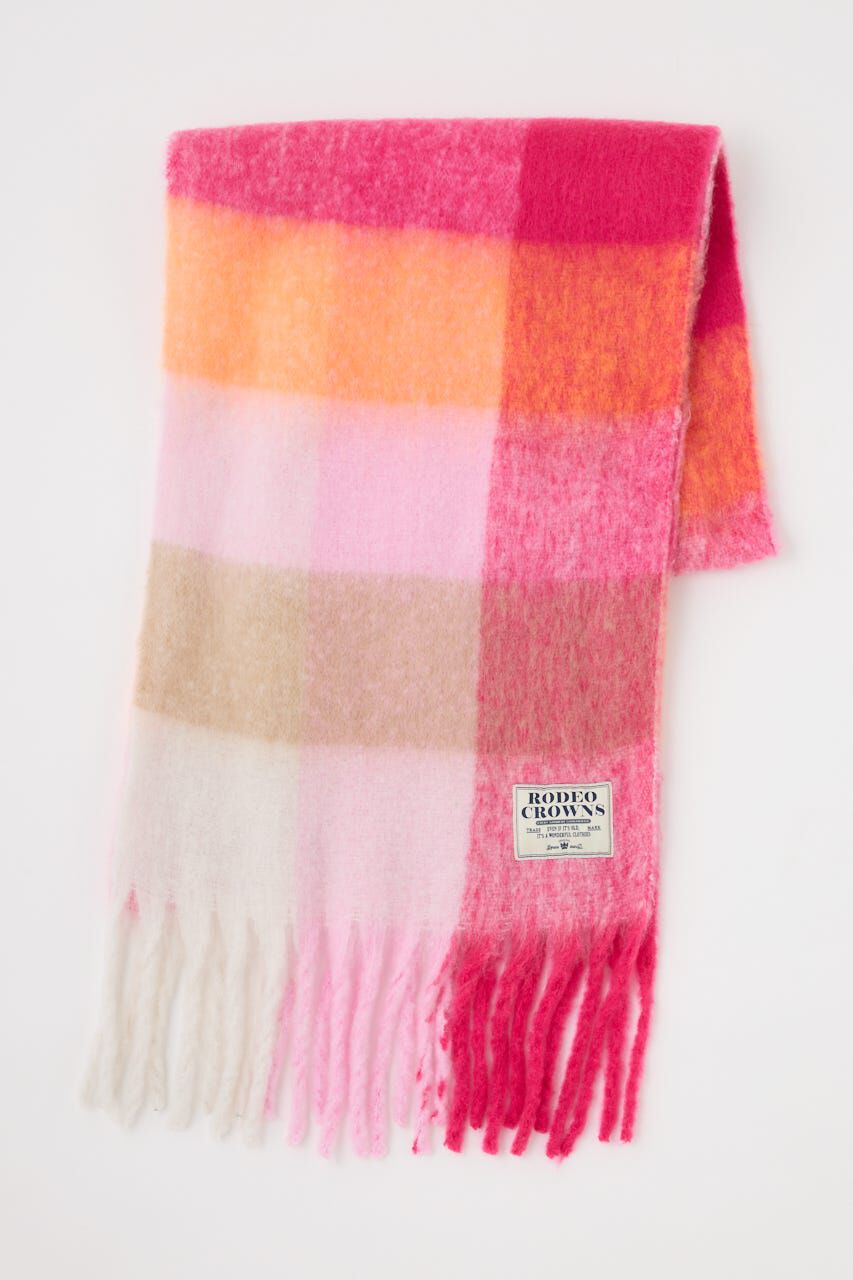 RODEO CROWNS「チェックガラ ボリュームマフラー」|その他|柄PNK5