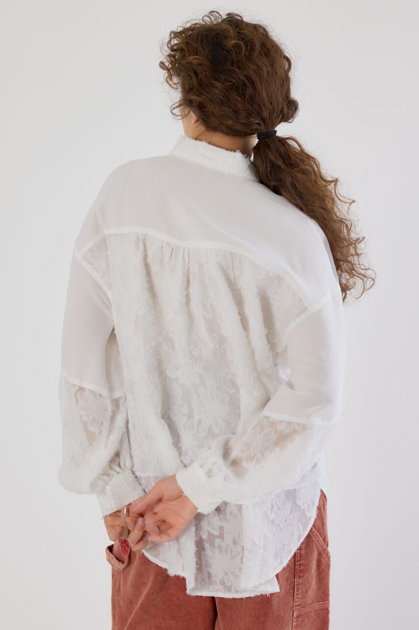 RODEO CROWNS「フリンジジャガード切替シャツ」|シャツ・ブラウス|