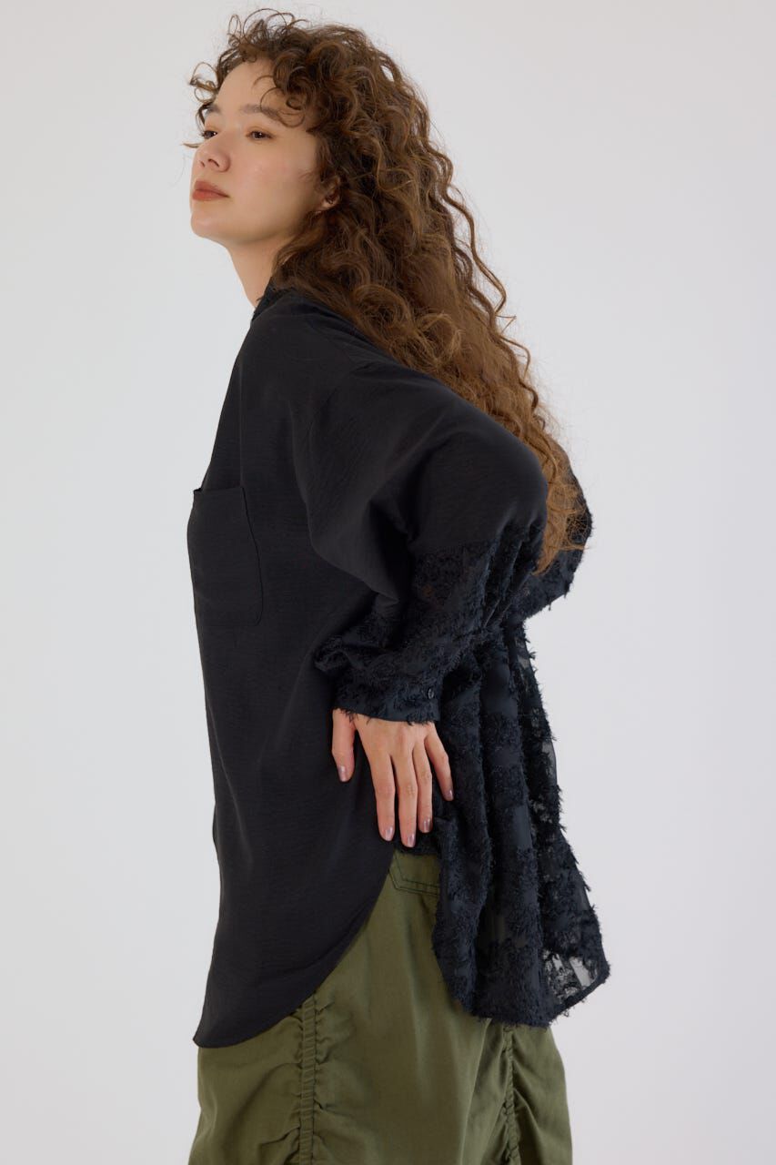 RODEO CROWNS「フリンジジャガード切替シャツ」|シャツ・ブラウス|