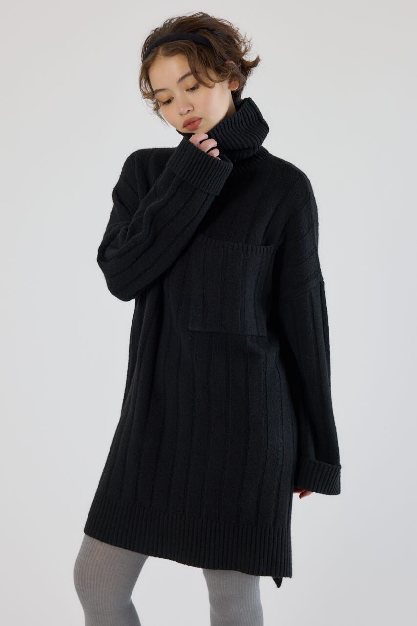 RODEO CROWNS「ビッグポケットニットワンピース」|ワンピース|BLK