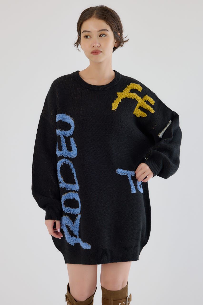 RODEO CROWNS「レタリングロゴニットワンピース」|ワンピース|BLK