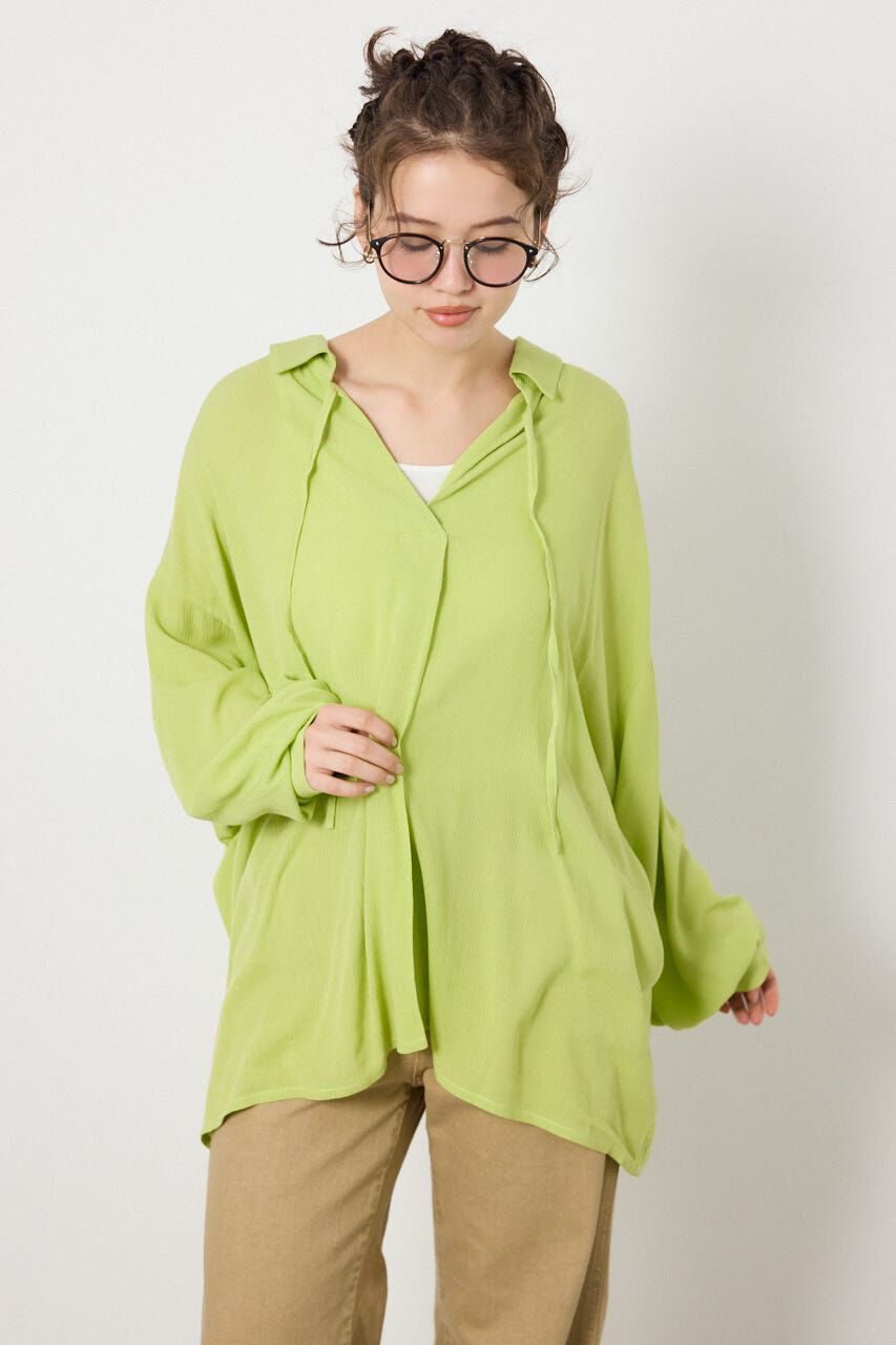 RODEO CROWNS「＜WEB先行アイテム＞レーヨンクレープ2WAYシャツ」|シャツ・ブラウス|LIME