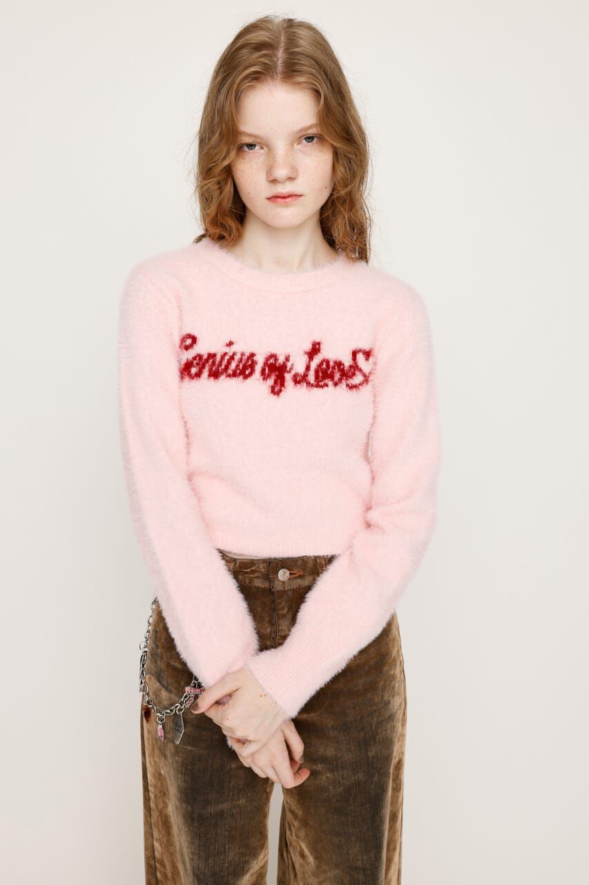 SLY「SHAGGY YARN LOGO C／N トップス」|ニット・セーター|