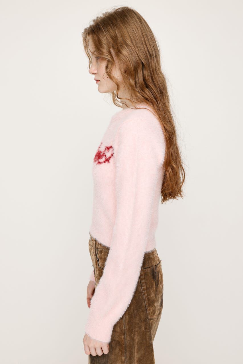 SLY「SHAGGY YARN LOGO C／N トップス」|ニット・セーター|