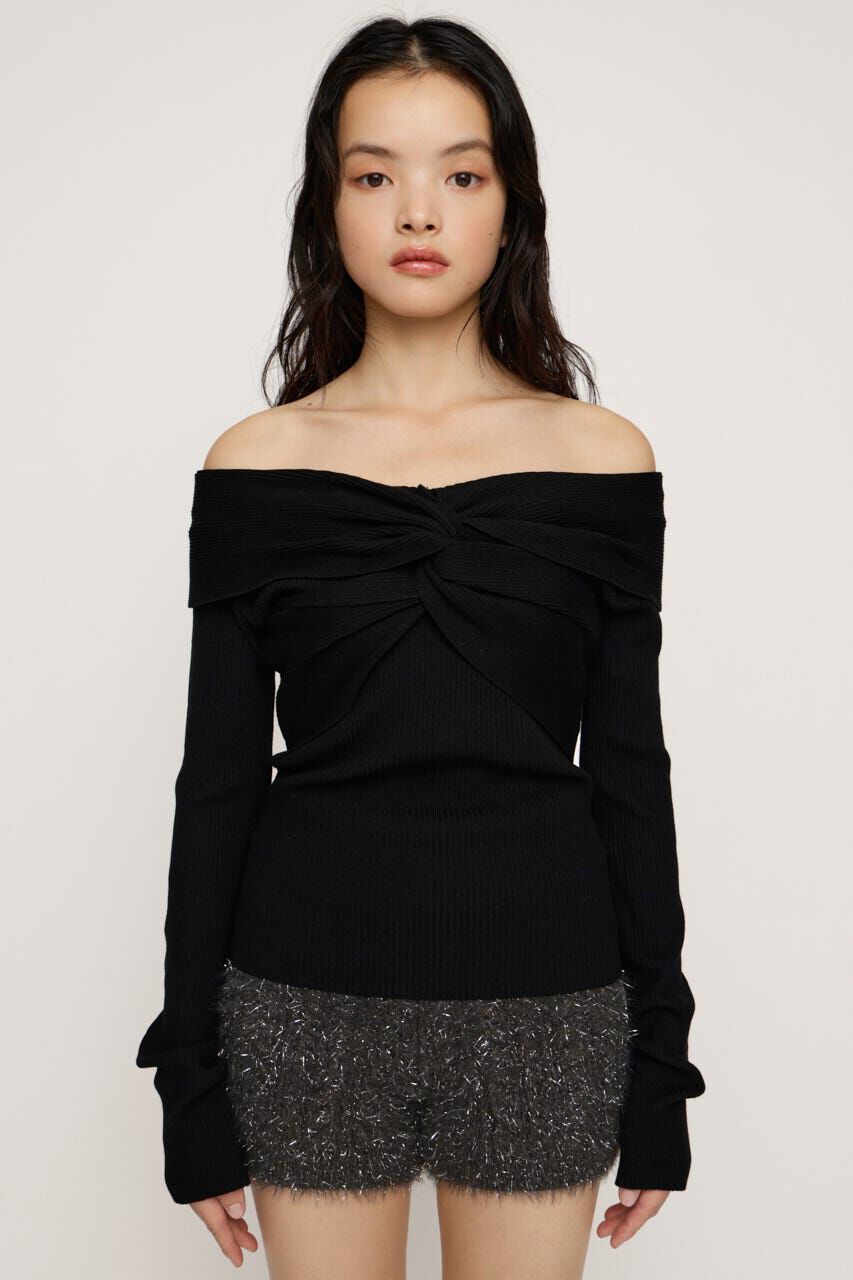 SLY「TWIST RIBBON KNIT トップス」|ニット・セーター|