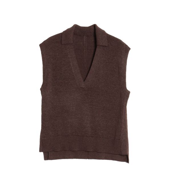 ELENDEEK「SKIPPER KNIT VEST」|ニット・セーター|ブラウン