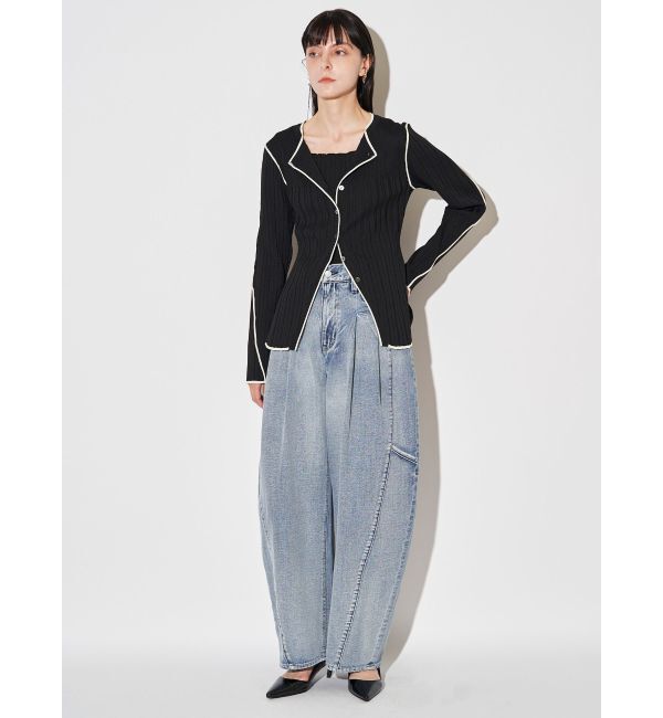 ELENDEEK「PANEL TUK DENIM WIDE PT」|デニム|