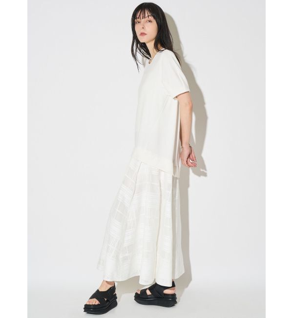 ELENDEEK「SHEER CHECK DOCKING OP」|ワンピース|オフホワイト