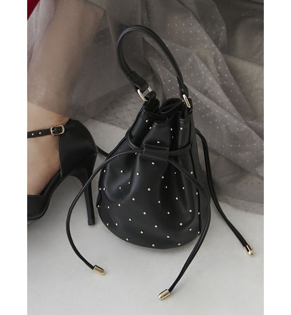 RESEXXY「スタッズコンパクトバッグ」|ハンドバッグ|ブラック