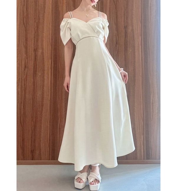 RESEXXY「ダブルストラップフレアワンピース」|ワンピース|アイボリー