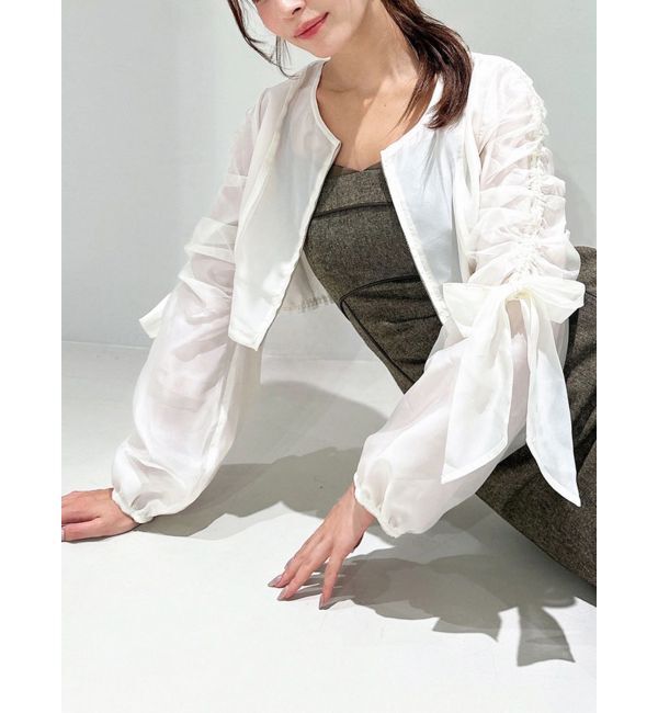 RESEXXY「ビッグリボンシアーブルゾン」|ブルゾン・スタジャン|ホワイト