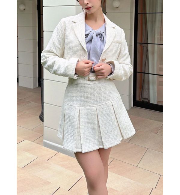 RESEXXY「ツイードクロップドジャケット【セットアップ着用可能】」|その他|アイボリー