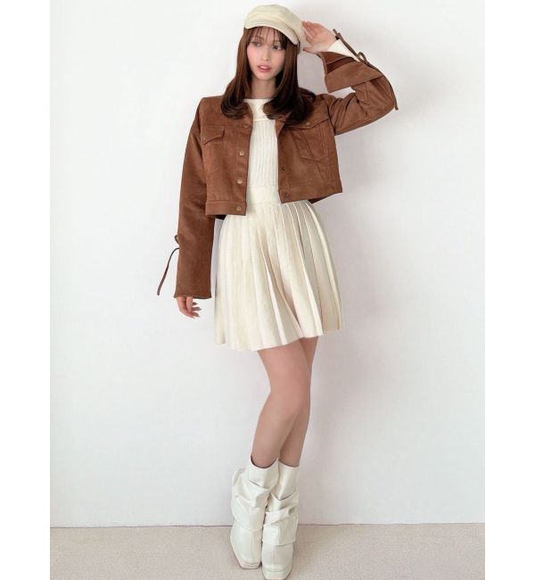 RESEXXY「リボンスリーブショートブルゾン」|ブルゾン・スタジャン|