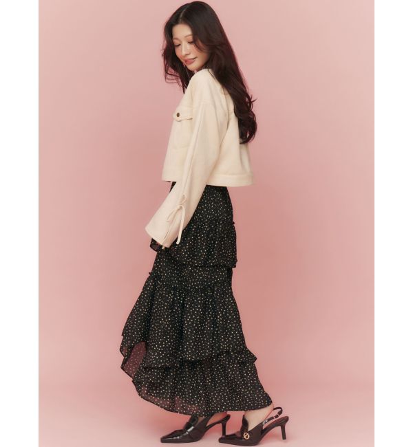 RESEXXY「リボンスリーブショートブルゾン」|ブルゾン・スタジャン|