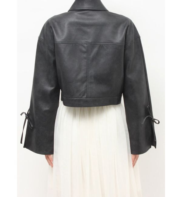 RESEXXY「リボンスリーブショートブルゾン」|ブルゾン・スタジャン|