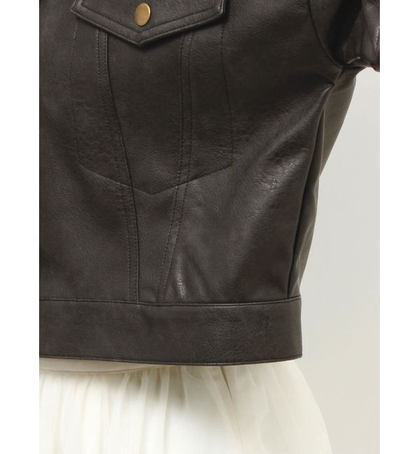 RESEXXY「リボンスリーブショートブルゾン」|ブルゾン・スタジャン|