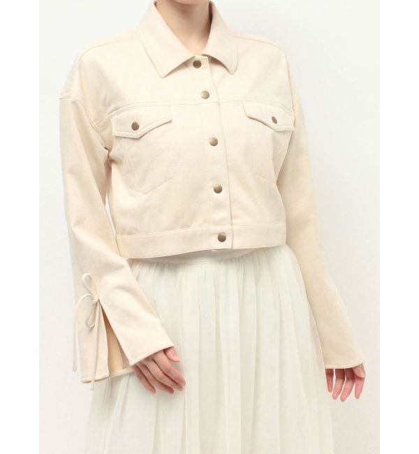 RESEXXY「リボンスリーブショートブルゾン」|ブルゾン・スタジャン|