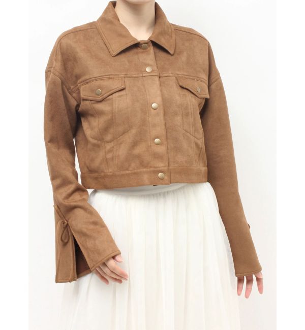 RESEXXY「リボンスリーブショートブルゾン」|ブルゾン・スタジャン|