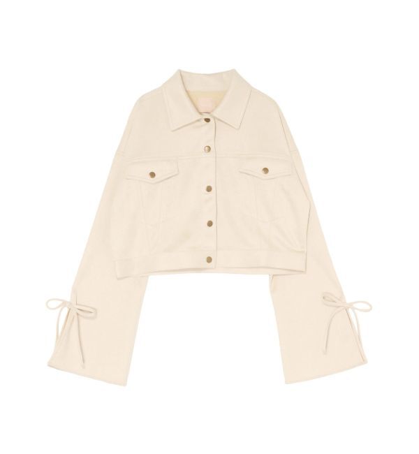 RESEXXY「リボンスリーブショートブルゾン」|ブルゾン・スタジャン|