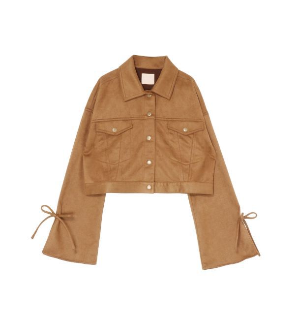 RESEXXY「リボンスリーブショートブルゾン」|ブルゾン・スタジャン|