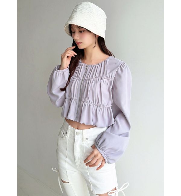 RESEXXY「ギャザークロップドブルゾン」|ブルゾン・スタジャン|