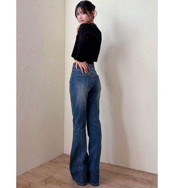 RESEXXY「ラインストーンデニムパンツ」|デニム|