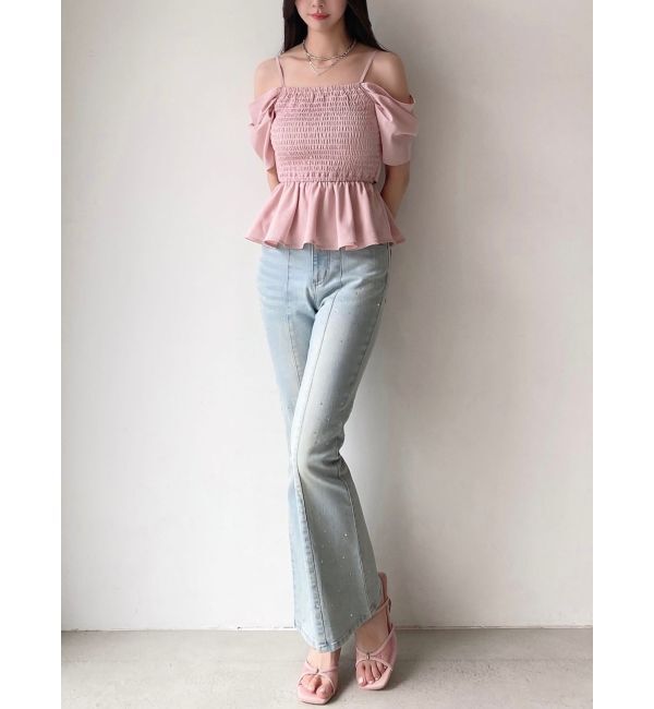 RESEXXY「ラインストーンデニムパンツ」|デニム|