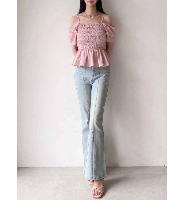 RESEXXY「ラインストーンデニムパンツ」|デニム|