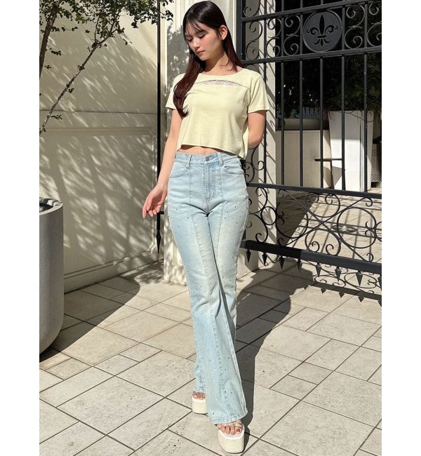 RESEXXY「ラインストーンデニムパンツ」|デニム|