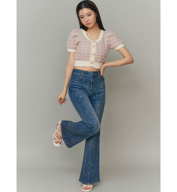 RESEXXY「ラインストーンデニムパンツ」|デニム|