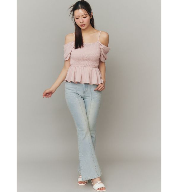 RESEXXY「ラインストーンデニムパンツ」|デニム|