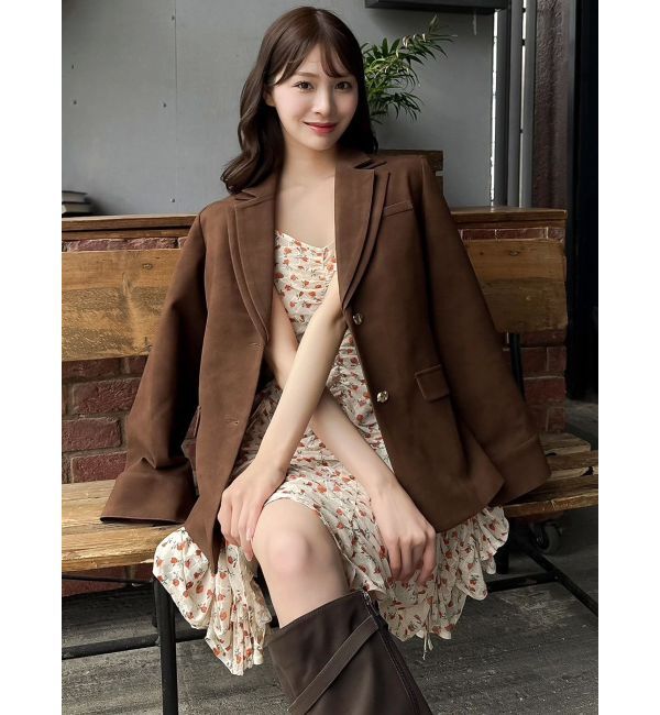 dazzlin「【セットアップ対応】ダブルカラーテーラージャケット」|テーラードジャケット|ブラウン