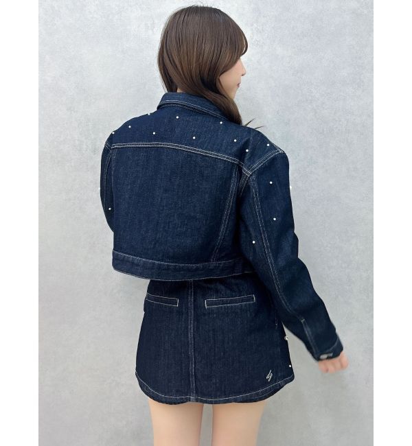 dazzlin「パールデニムショートジャケット」|デニムジャケット|