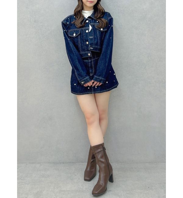 dazzlin「パールデニムショートジャケット」|デニムジャケット|