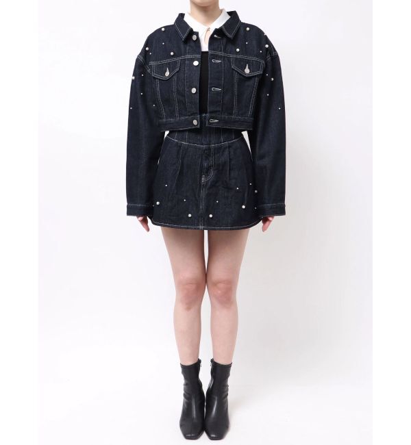 dazzlin「パールデニムショートジャケット」|デニムジャケット|