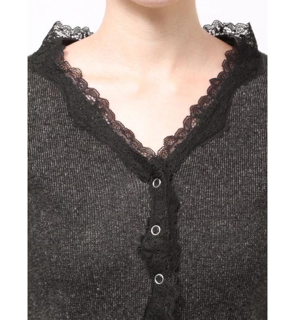 EMODA「レースエッジフィットリブトップ」|ニット・セーター|