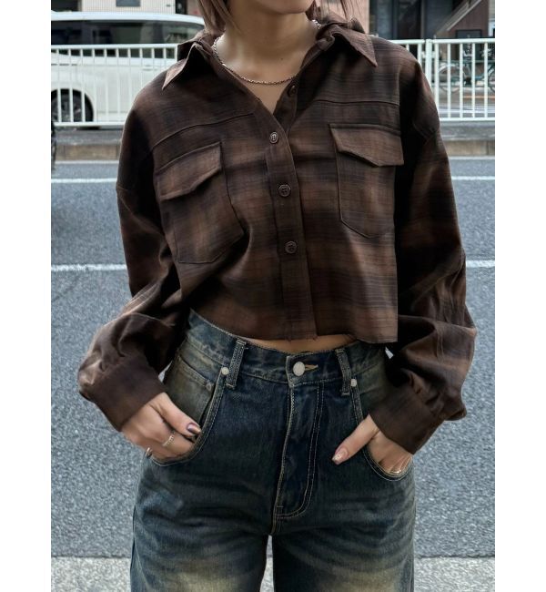 EMODA「クロップフードシャツ」|シャツ・ブラウス|