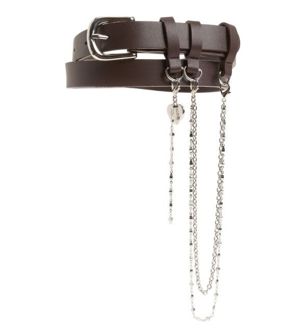 EMODA「チャームチェーンベルト」|ベルト|ブラウン