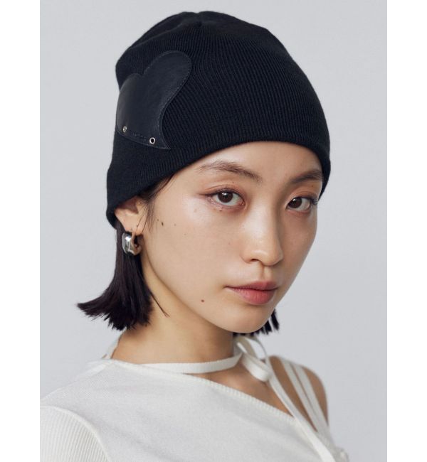 EMODA「レザーパッチニットキャップ」|キャップ・キャスケット|