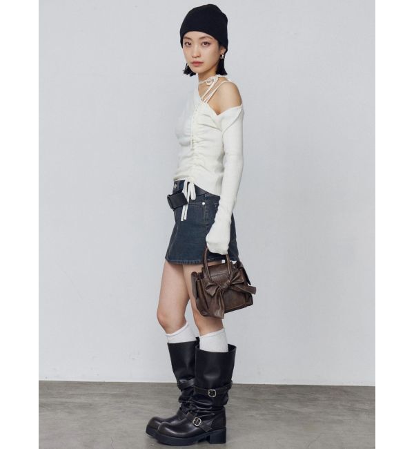 EMODA「レザーパッチニットキャップ」|キャップ・キャスケット|