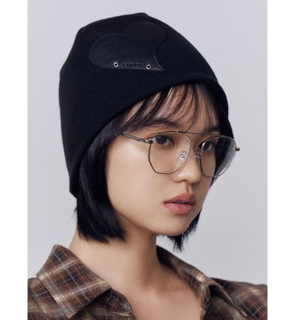 EMODA「レザーパッチニットキャップ」|キャップ・キャスケット|