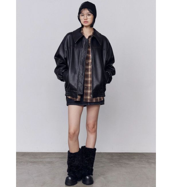 EMODA「レザーパッチニットキャップ」|キャップ・キャスケット|