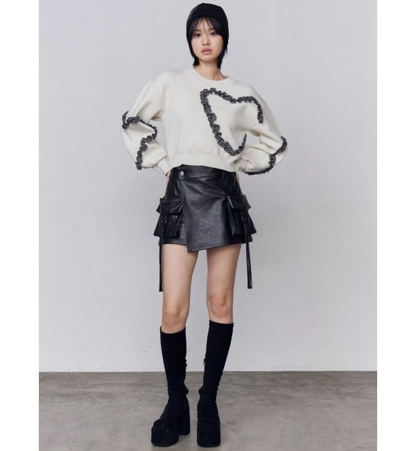 EMODA「レザーパッチニットキャップ」|キャップ・キャスケット|