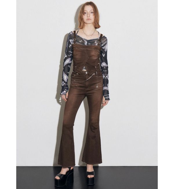 EMODA「デニムキャミサロペット」|ワンピース|ブラウン