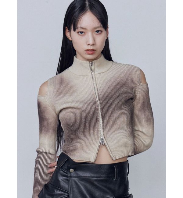 EMODA「カットウォッシュドプレーティングジップニット」|ニット・セーター|