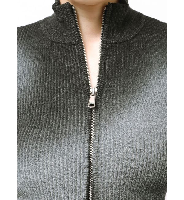 EMODA「カットウォッシュドプレーティングジップニット」|ニット・セーター|