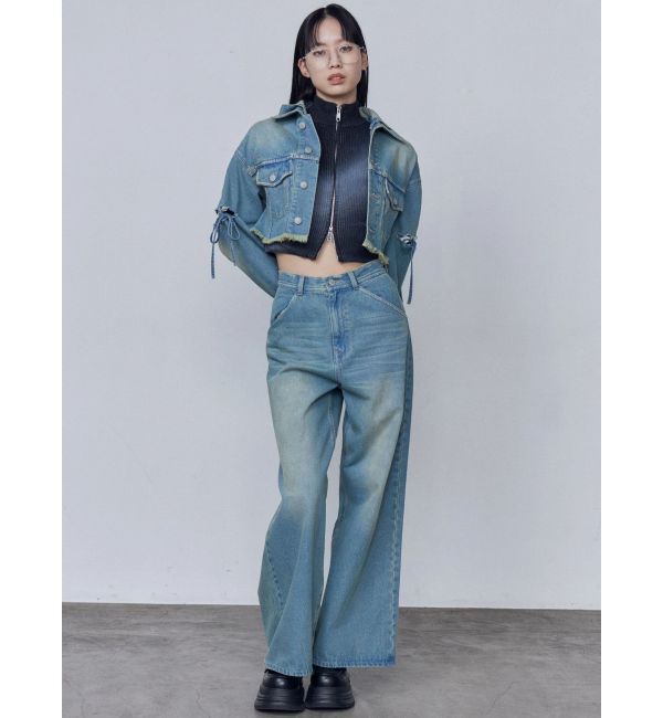 EMODA「カットウォッシュドプレーティングジップニット」|ニット・セーター|