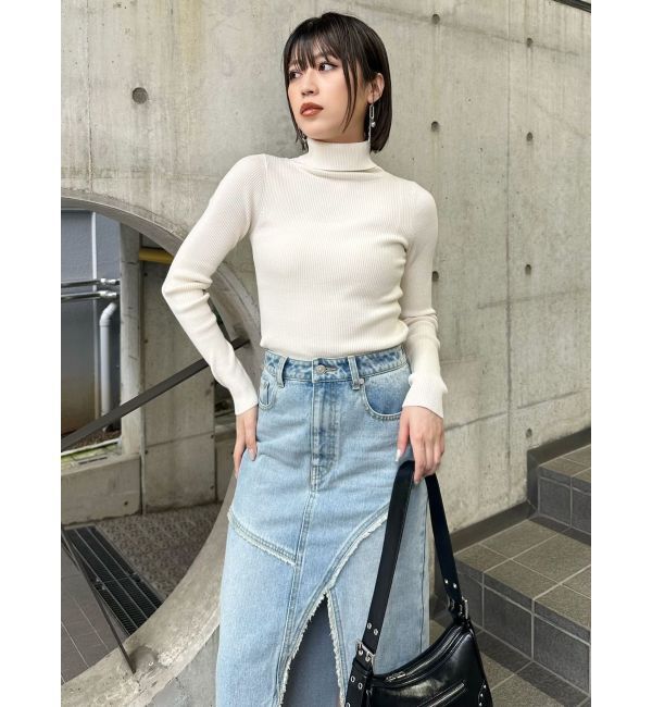 MURUA「デニムフロントオープンロングスカート」|スカート|