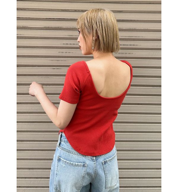 MURUA「バックシャンリブカットソー」|Tシャツ・カットソー|