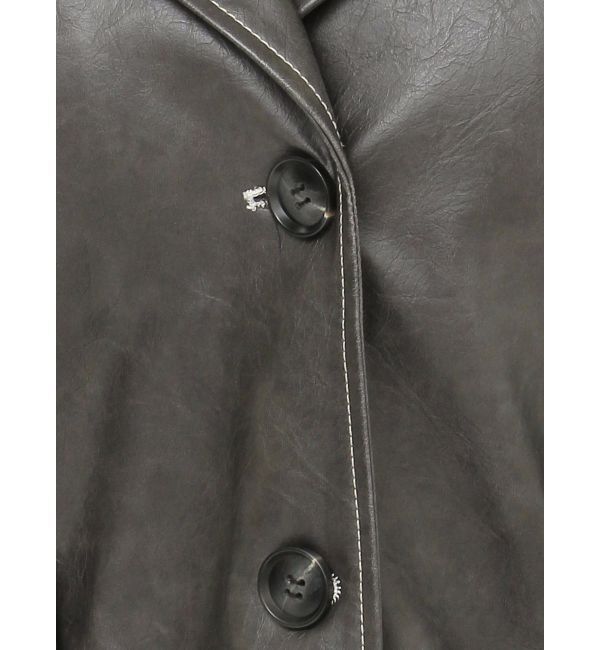 MURUA「フェイクレザーミドルジャケット」|ブルゾン・スタジャン|